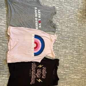 3 Girls Spiritual Gangster rank tops- size 12/14